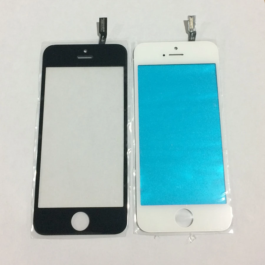 10 pcs 아이폰 5 5 s 5c 블랙 화이트에 대 한 프레임 베젤 어셈블리와 높은 품질 화면 전면 외부 유리 렌즈 터치 패널