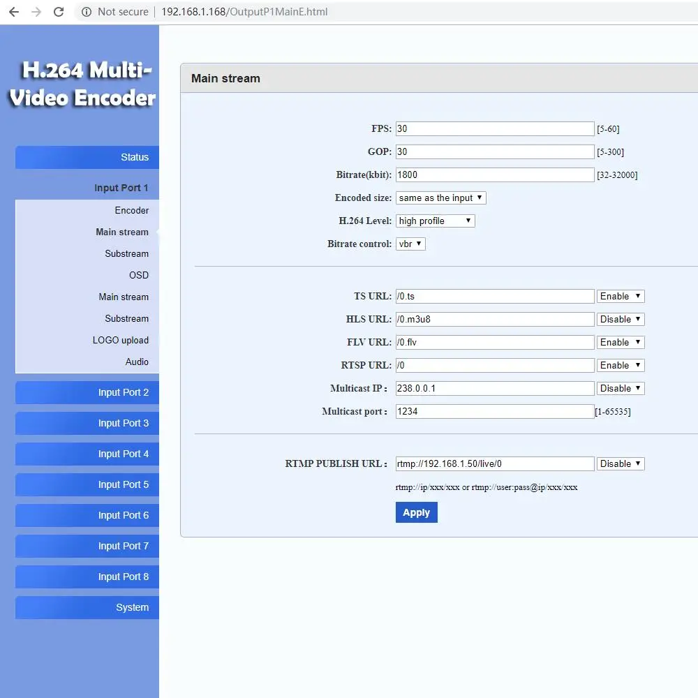 U8Vision 8 в 1 H.264 HDMI к IP видеокодировщику/кодировщик прямой трансляции/HD кодировщик H264