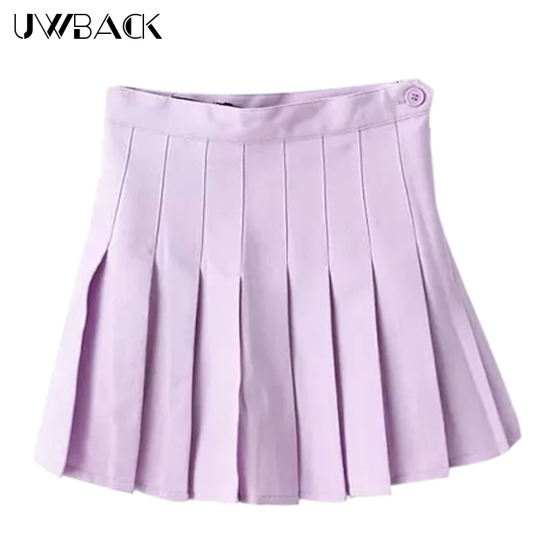 

Uwback 8 Colors Pleated Skirt Women High Waist A-Line Skirt Summer Female Sexy Saia Safety Pants 2018 New Mini Skirt, EB170