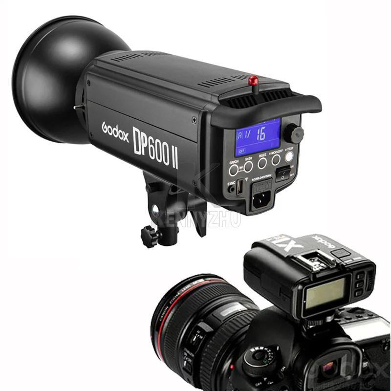 DHL, Беспроводной студийный стробоскоп Godox DP600II 600Ws 2,4G, студийный стробоскопический светильник 600 Вт GN80, Профессиональный светильник для фотосъемки, светильник-вспышка - Цвет: DP600II and X1T-F