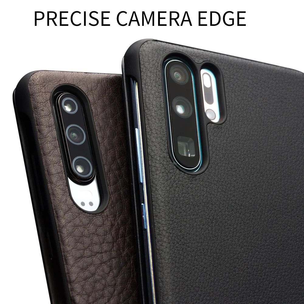 Qialino, натуральная кожа, ультра тонкий флип-чехол для huawei P30 Pro, 6,47 дюймов, ручная работа, чехол для телефона с умным обзором для huawei P30