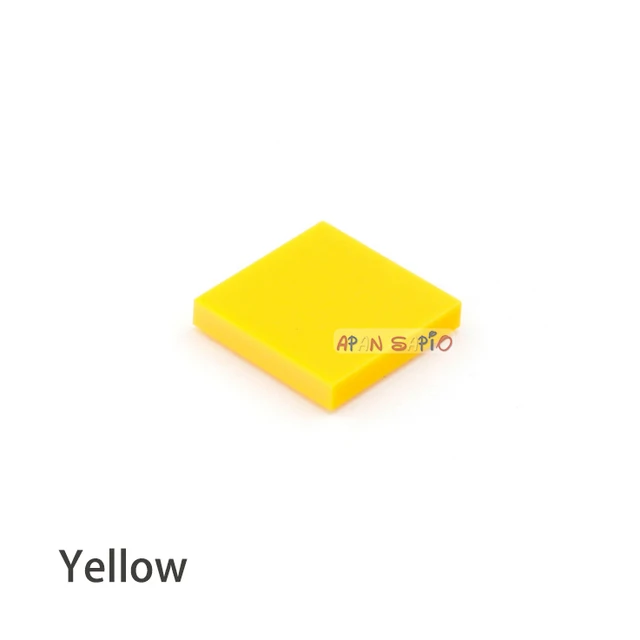 200pcs DIY Building Blocks Figure Bricks Ceramic Tile 2x2 Educational Creative Size Compatible With 3068 Toys for Children Yellow 200pcs