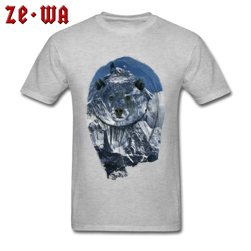 polar bears Men 2018 Hot Sale Street Tees O Neck Summer/Autumn 100% Cotton T-shirts Funny Short Sleeve Tops Tees polar bears grey