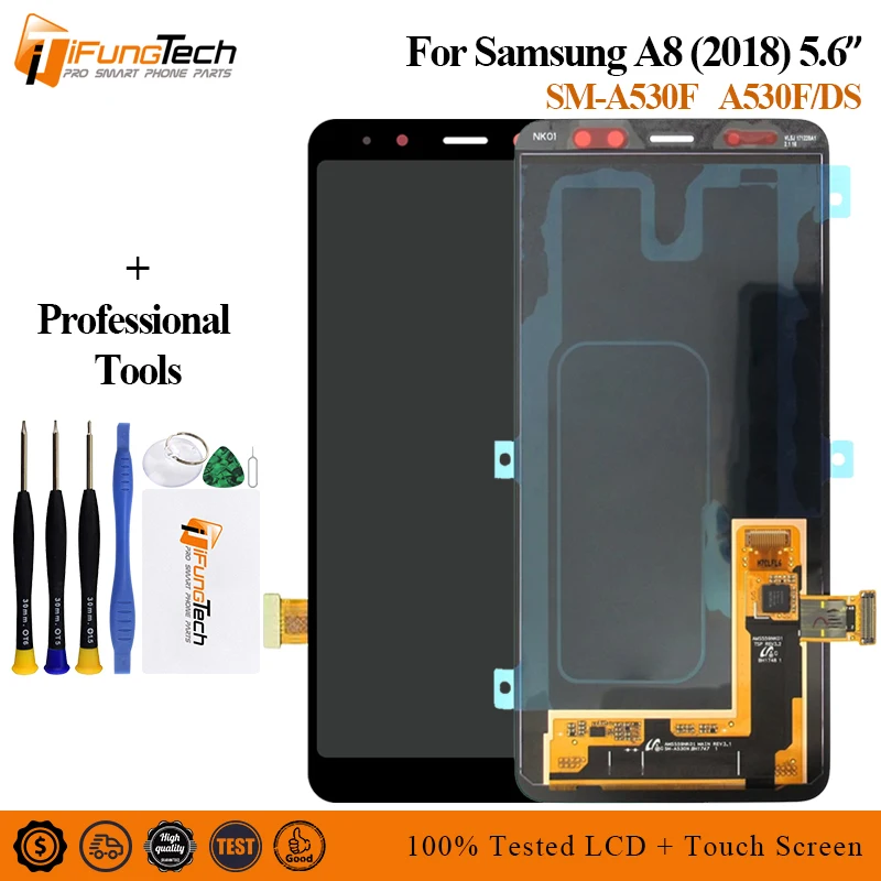 Для SAMSUNG GALAXY A8 lcd A530 дисплей кодирующий преобразователь сенсорного экрана в сборе Замена для 5," SAMSUNG A530 lcd
