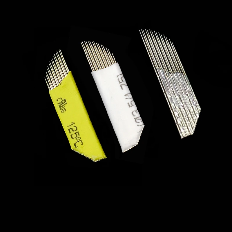 

500 Double Row 15 Microblading Needle Permanent Makeup Eyebrow Tattoo Needles Manual Pen Lamina Double 15 Pin Maquillaje Permane