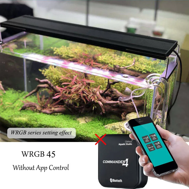 Chihiros серия WRGB светодиодный светильник для выращивания растений, имитирующий рассвет, закат, Bluetooth, умный контроль commander 4 - Цвет: WRGB 45  US plug