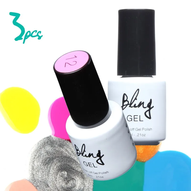 3 Pcs Marque Bling Vernis Semi Permanent Gel Vernis à Ongles
