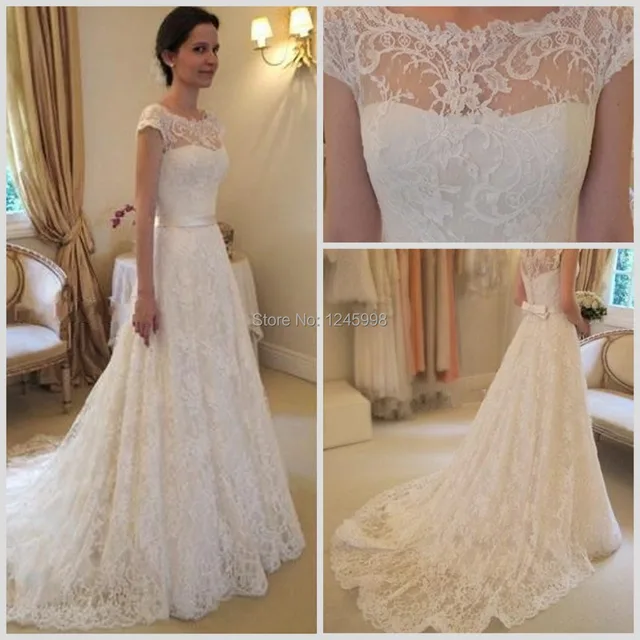2015 vestido de noiva nueva moda suave a line de novia de encaje