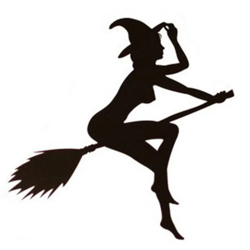 11*12 см Witch on a broomstick funy Автомобильная Наклейка виниловая наклейка