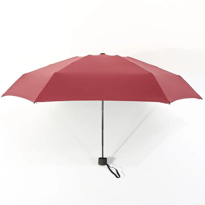 Маленький модный 5 складной зонтик для дождя, Женский мини Карманный Детский зонтик, защита от солнца, УФ-зонты, водонепроницаемый портативный дорожный зонтик - Цвет: Red