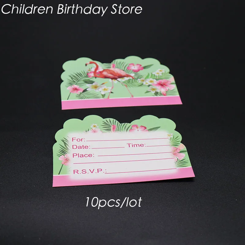 10 шт./лот Фламинго приглашения Фламинго День Рождения украшения Фламинго тематическая вечеринка на день рождения пригласительные открытки