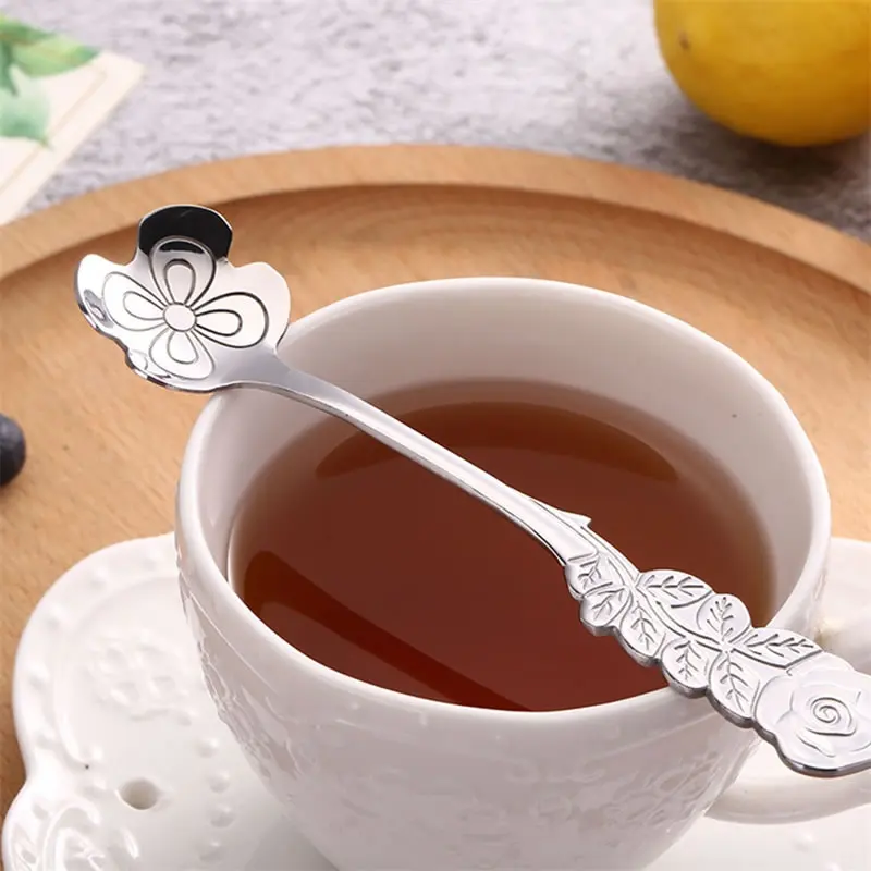 Upspirit креативная форма цветка нержавеющая сталь для ложек кофе чайные ложки для помешивания Десерт Мороженое Совок домашняя кухня столовая посуда