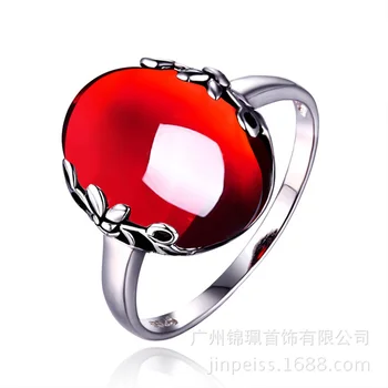 

Guaranteed Sterling Silver 925 Engagement Ring Designer Jewelry Luxury Womens Jewelry Red Zircon Stone Resizable Fine Jewelry