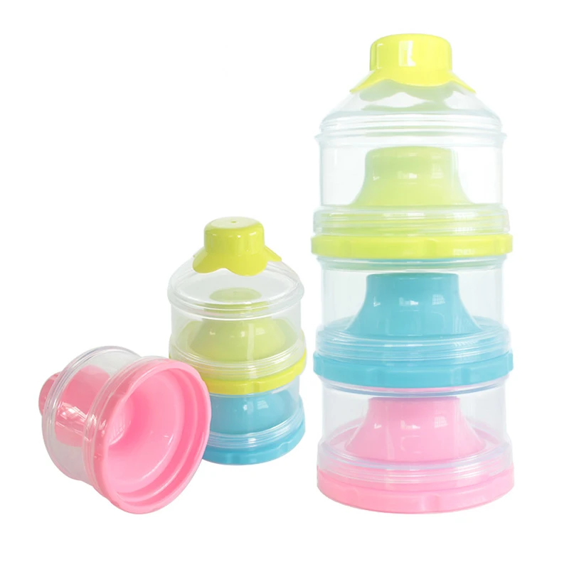Infant Baby Kids Milk Powder Container Three Grid Dispenser Storage Feeding Box