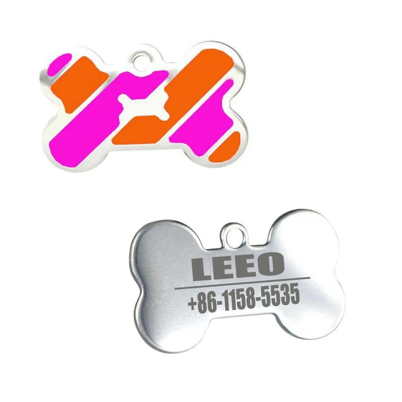 

Dog ID Tag Engraved Metal Customized Pet Tags Small Large Dog Accessories Personalized Bone Shape Name Tag Plate Collar Decorati