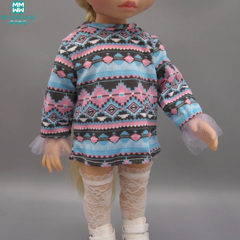 

Clothes for dolls 40cm Sharon doll Accessories Fashion Printed Skirt Boots Socks
