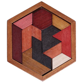 

Child Intelligence Jigsaw Toy Wisdom Wooden Tangram Puzzle Brain Teaser for Kids