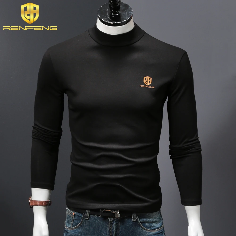 95% cotton thermo shirt for men long sleeve undershirt Slim Pullover Warm shirts thermal underwear t-shirt mens plus velvet tops (3)
