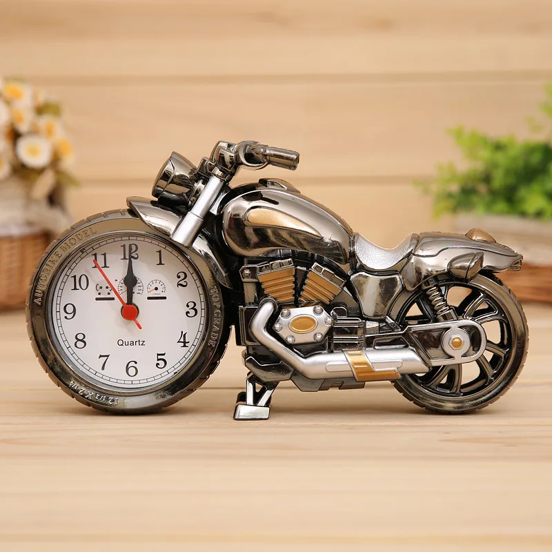 

Alarm Clock Home Decoration Bedside Wake Up Table Clocks for Living Room Bedroom Motorcycle pattern