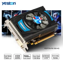 Yeston Radeon RX 550 GPU 4 ГБ GDDR5 128bit игровой настольный компьютер PC Видео Графика карты поддерживают DVI-D/HDMI2.0B PCI-E 3,0