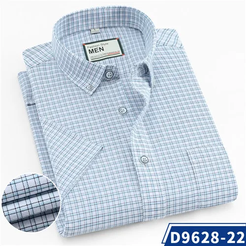 D9628-22 DAVYDAISY, Новое поступление, летняя мужская рубашка, хлопок, с коротким рукавом, в клетку, в полоску, однотонная, мужская рубашка, официальная, деловая, DS312 - Цвет: D9628-22