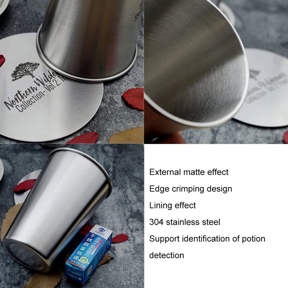 350500ml Stainless steel Cup for lovers Industrial Flamingo beer cold water toothbrush couple cup For CampingTravelHome Use (4)