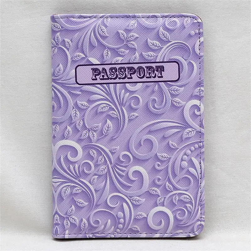 

Flower Pattern Travel Passport Cover Document Card Ladies ID Card Wallet Passport Holder