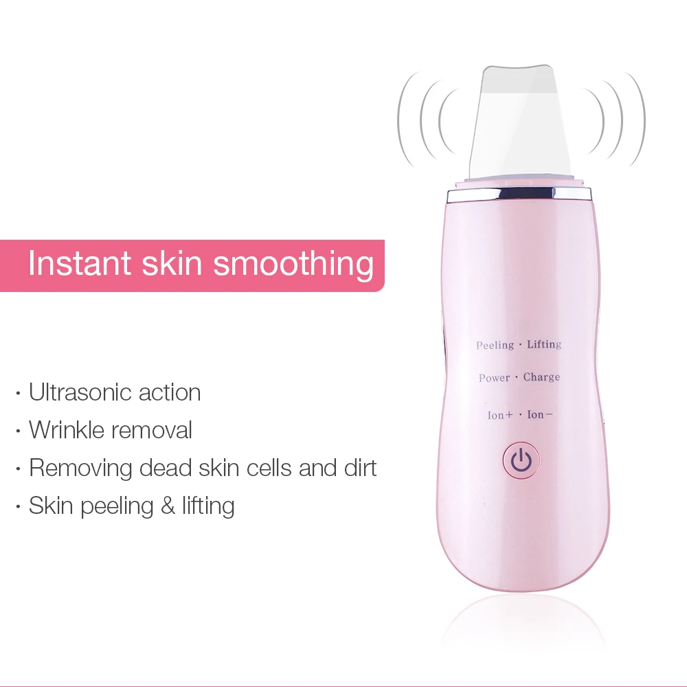 Purificador da Pele Dispositivo de Limpeza Cuidados com a Pele Ultra-sônico Massageador Facial Microdermabrasion Profunda Anion Rosto Peeling Levantamento Purificador 6 com a pele peeling levantamento purificador