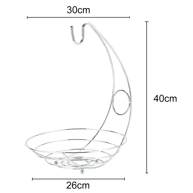 2 в 1, креативная Вешалка из нержавеющей стали с бананом, фруктовая чаша, железный держатель, корзина для хранения, подставка, крючок, для кухонного хранения, украшение для рабочего стола