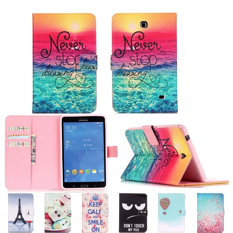 

Luxury 7" Flower tablet pu Leather Stand Tablet Cover Case For Samsung Galaxy Tab 4 Tab4 7.0 T230 T231 T235 SM-T230 SM-T231 #E