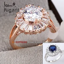 B1-R684 Italina Rigant Simulated Gemstone Fashion Ring CZ 18KGP Jewelry Size 5.5-8