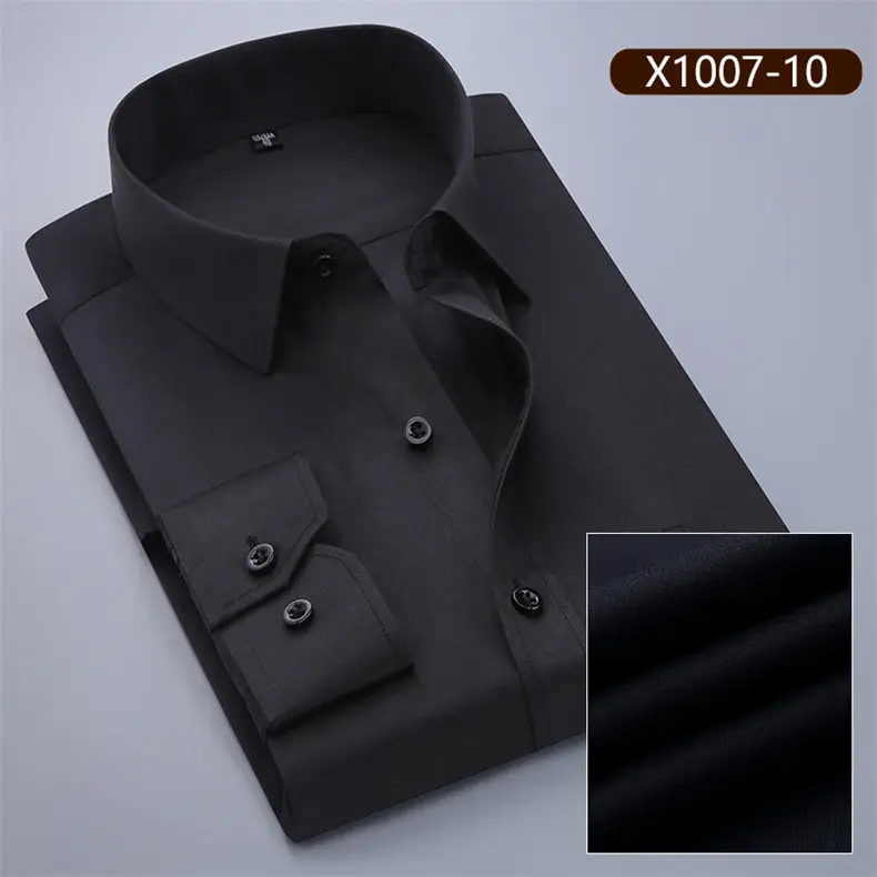 10XL Shirts Men Long Sleeve Casual Spring Cotton Business Mens Shirts Male Free Iron Extra Big Large Plus Size 6XL 7XL 8XL 9XL 04