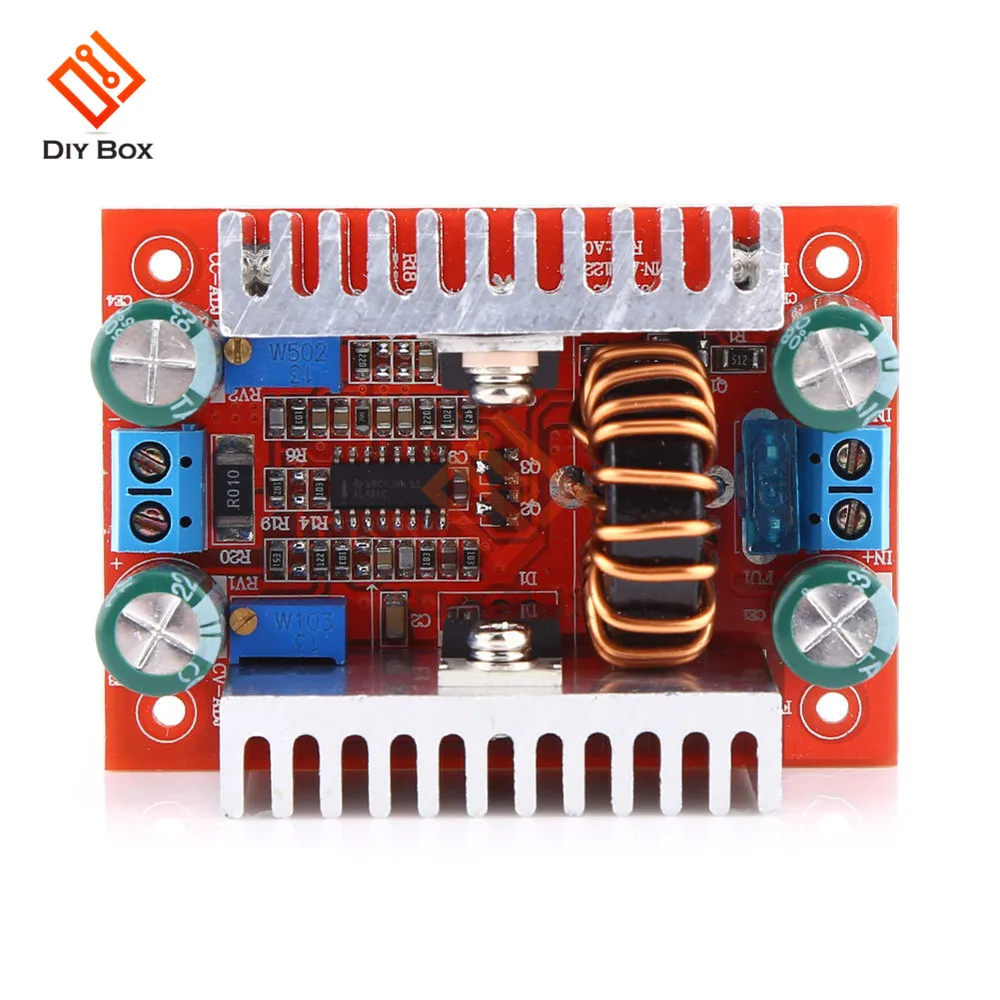400 W 15A DC-DC 8,5 V-50 V до 10 V-60 V конвертер усилитель Повышающий Модуль постоянной Мощность модуль светодиодный Boost модуль с радиаторами