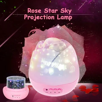 Romantic flower bud star light led starry rotating projection lamp stars night sky projector night light for Luminous decoration wholesale glow in the dark led night light starry luminous toys cosmic sky projection lamp kids toy for children christmas gift