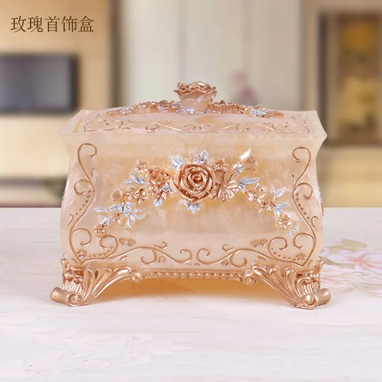 makeup organizer New European Luxury Jewelry Box Creative Jewelry Box Square Cosmetics Receiving Box Storage Box Fashion Package