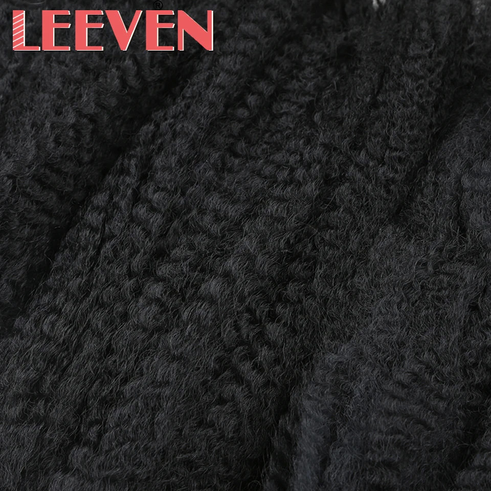 Leeven, 18 дюймов, вязанные косички Marly, черные волосы, мягкие, афро, твист, синтетические косички для наращивания волос, высокотемпературное волокно для женщин