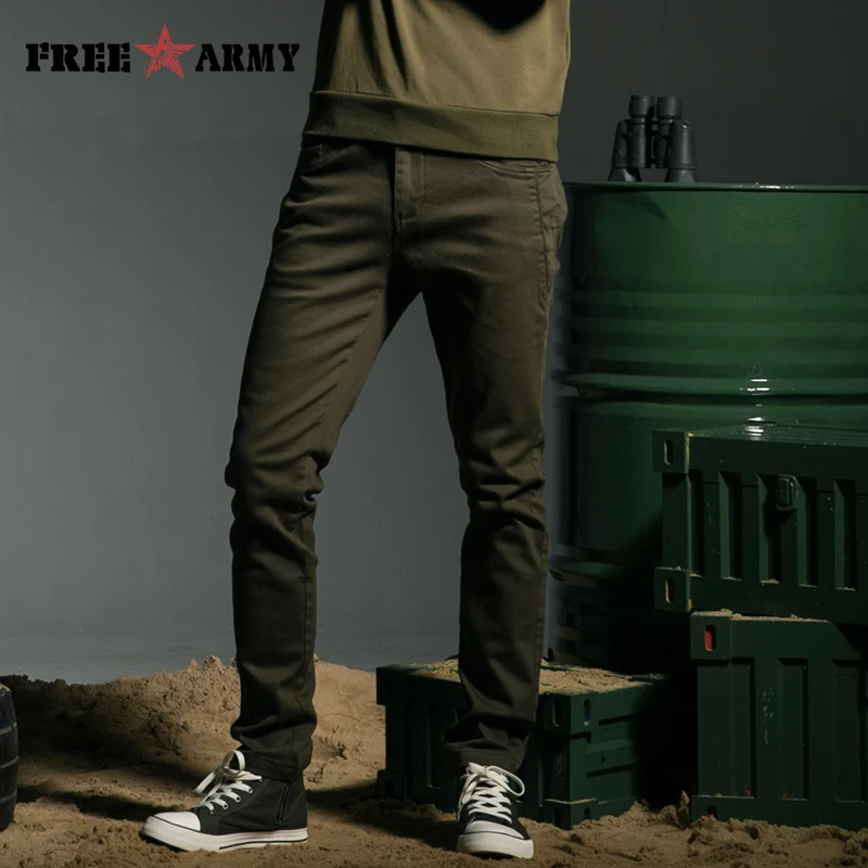 

Winter Autumn Casual Cotton Pants Man Trousers Pants Military Style Army Green Straight Elastic Waist Pants For Male MK-7167A