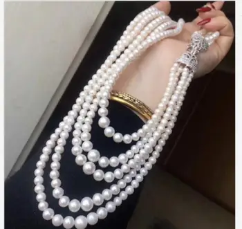 

Beautiful 9-10 mm white round pearl necklace 18"-22"