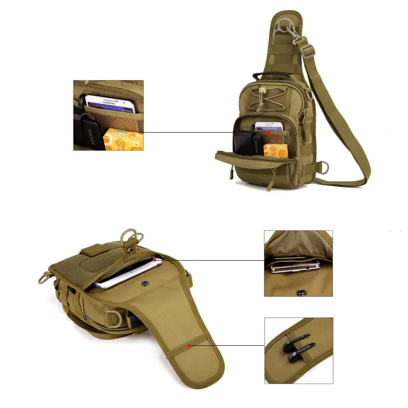  Tactical bag Molle Fishing Hiking Backpacks Hunting Bags Sports Chest Sling Shoulder Backpack Milit - 32893805715