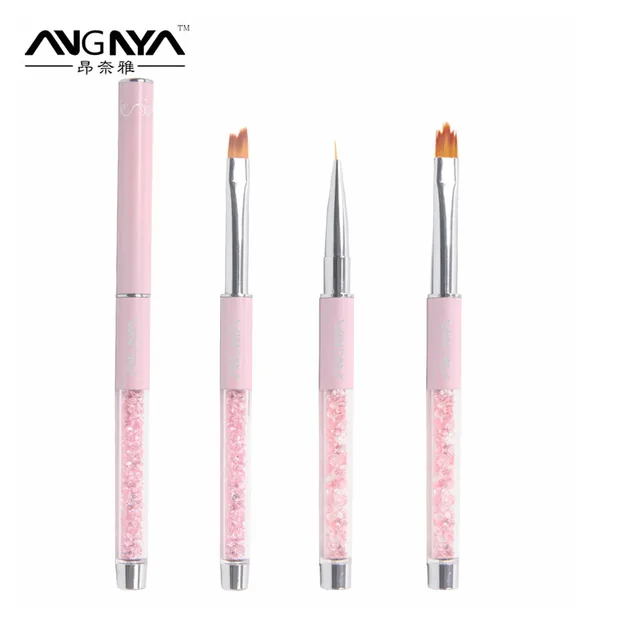 Angnya Professional Uv Gel Nail Brush Nylon Hair 3pcs Flat Painting Angnya Professional Uv Gel Nail Brush Nylon Hair 3pcs Flat Painting Liner Wave Shape