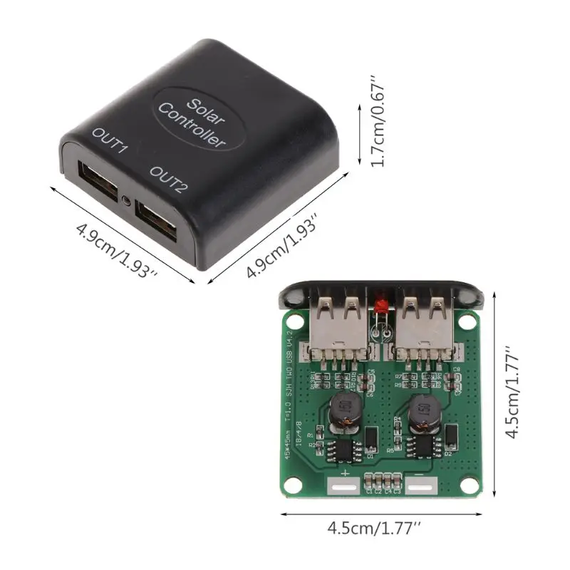 1 шт. x 5 в 2 А+ 9 В DC зарядное напряжение USB банк питания контроллер солнечной панели