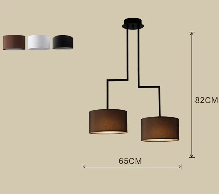 Современный минимализм светодиодная Люстра для гостиной неправильный блеск E27 ткань оттенков люстра освещение, лампа для установки в помещении светильники - Цвет абажура: 2 light dia65 H82cm