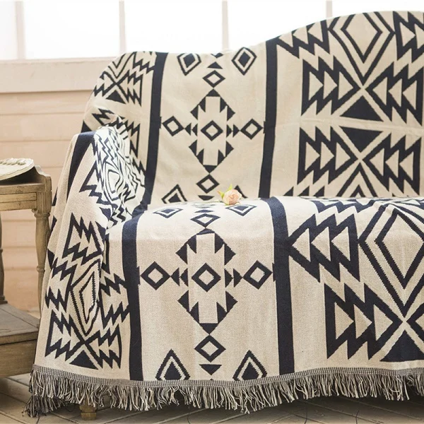 Bohemian Sofa Throw Blanket Boho Knit Chair Sofa Cover Towel Geometric Carpet Cotton Travel Plaids Bed Cover Tapestry Bedspreads Knit Throw Blanket Blanket Plaidtapestry Throw Aliexpress