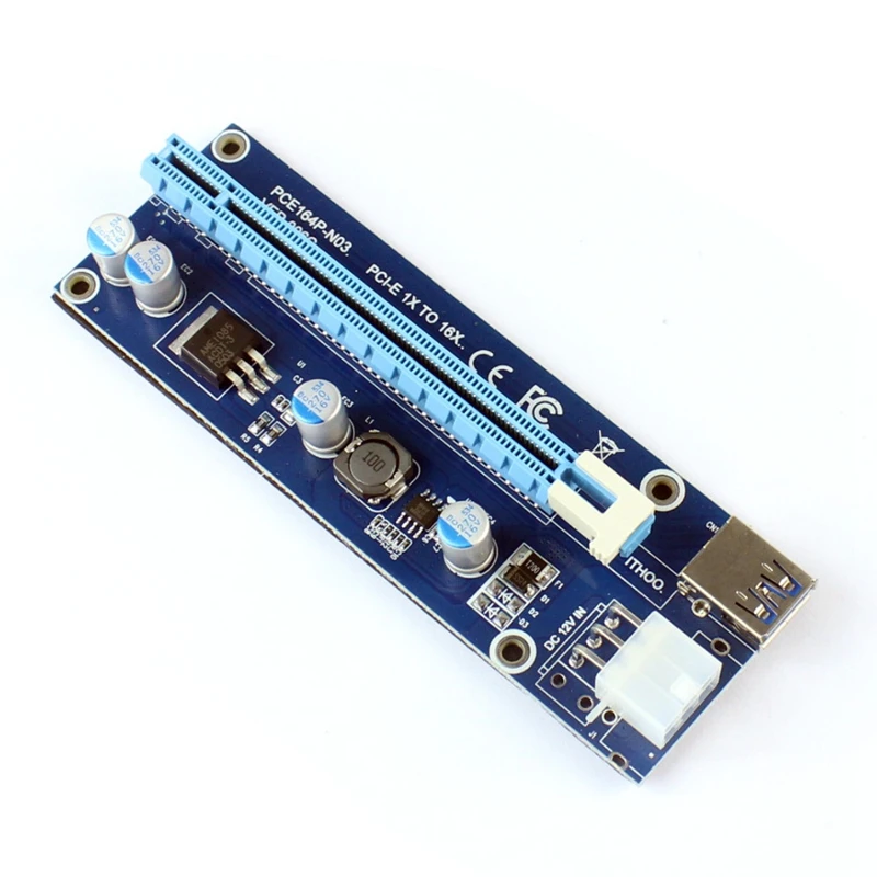 Pci-E Express 1X 4X 8X 16X удлинитель Riser Card Adapter 6 Pin Dc-Dc кабель питания Gpu Riser Card Adapter для Eth Bitcoin Mining