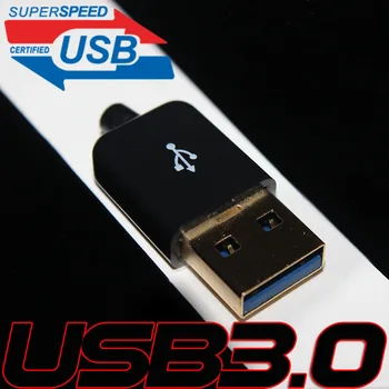 

10set /lot---USB 3.0 Type A Male DIY Terminal Gold Connector Plug Jack Black