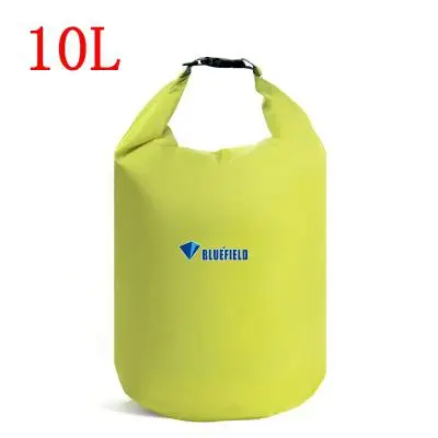 BLUEFIELD 10L/20L Открытый водонепроницаемый плавательный мешок кемпинг для хранения при сплаве сухой мешок с Регулируемый ремень крюк - Цвет: 10L Bean green