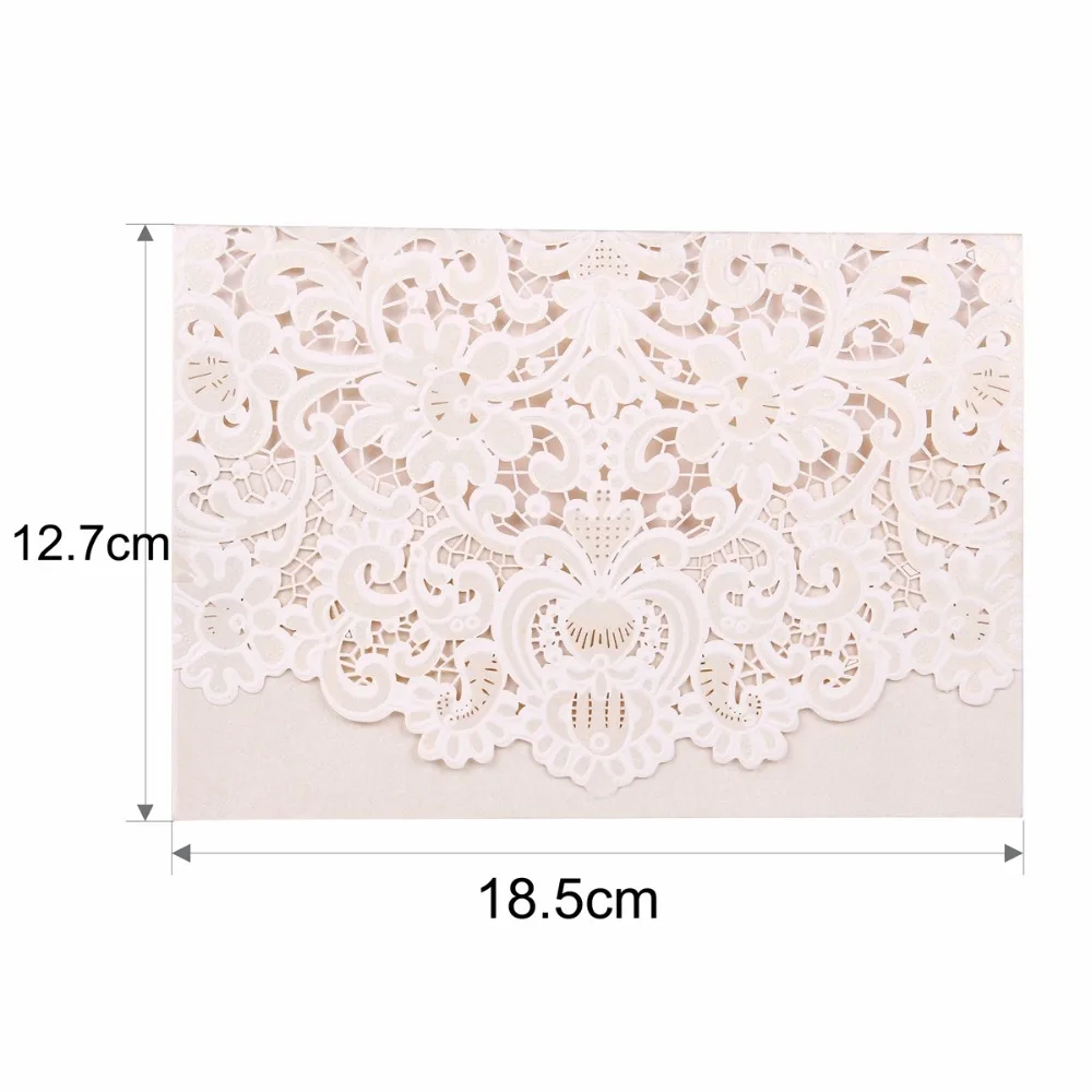  FENGRISE 1 Set Wedding Invitation Card Gold Red White Laser Cut Luxury Flora Cards Wedding Decorati - 32828066313