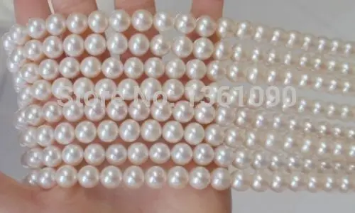 

N599 100 "JAPANESE AKOYA PERFECT 8-9 MM WHITE PEARL NECKLACE NEW