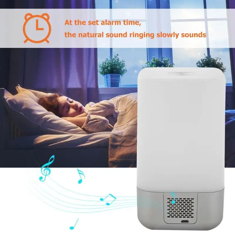 

USB Touch Alarm Clock Wake Up Light Nature Sunrise Simulation Night Lamp