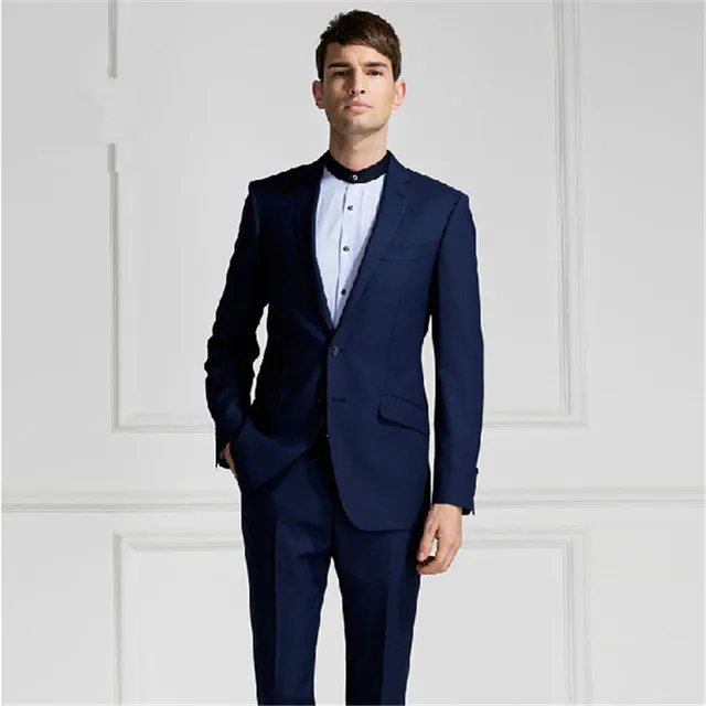 Fashion style dark blue suit men's suits, wedding the groom to wear the ...